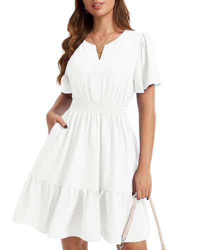 MFAVIP Casual Summer Flowy Midi Sundress with Pockets