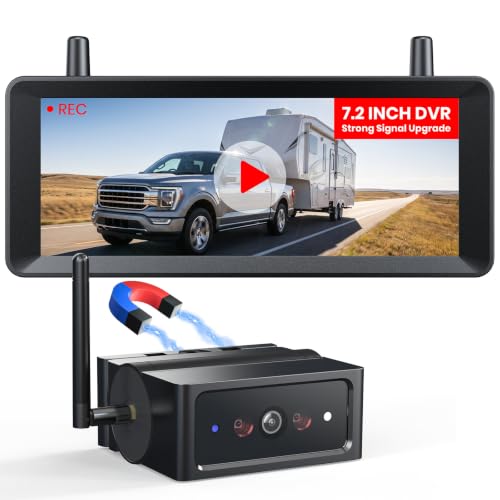 AUTO-VOX 7.2" Wireless Backup Camera System with DVR