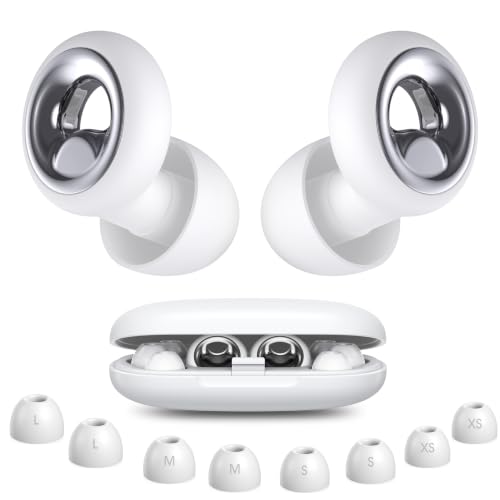 Noise Cancelling Silicone Ear Plugs for Sleeping, 45dB SNR (White)