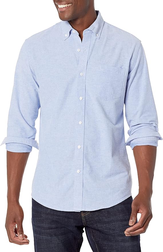 Amazon Essentials Mens Regular-Fit Short-Sleeve Button-Down Shirt