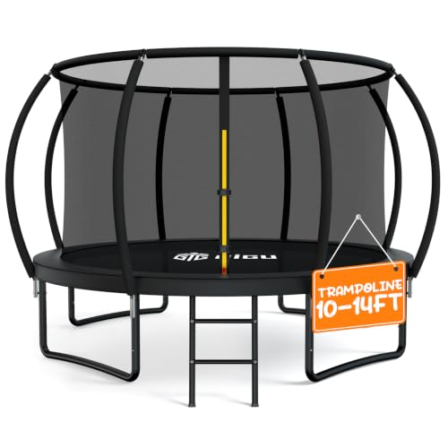 14FT Trampoline Outdoor with Basketball Hoop & Water Sprinkler