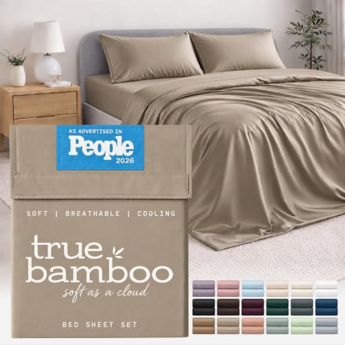 True Bamboo Queen Sheet Set - Cooling, Chalky Mushroom
