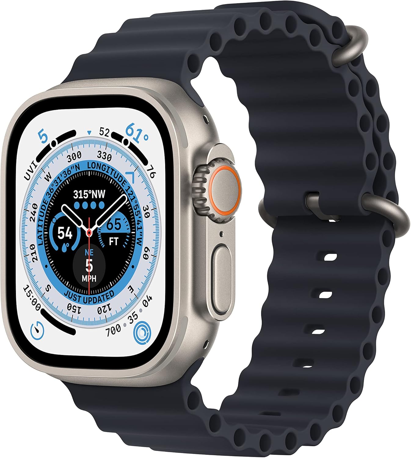 Apple Watch Ultra Titanium Case with Midnight Ocean Band Renewed
