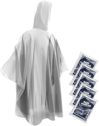 Hagon PRO Disposable Rain Ponchos - 5 Pack