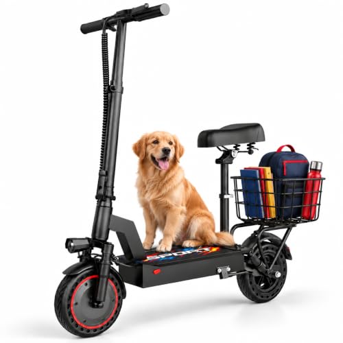 Qlaway 500W Electric Scooter with Seat & Basket