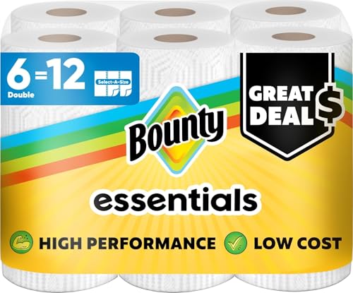 Bounty Select-A-Size Paper Towels, 6 Double Rolls, White Deal on DealUpdates