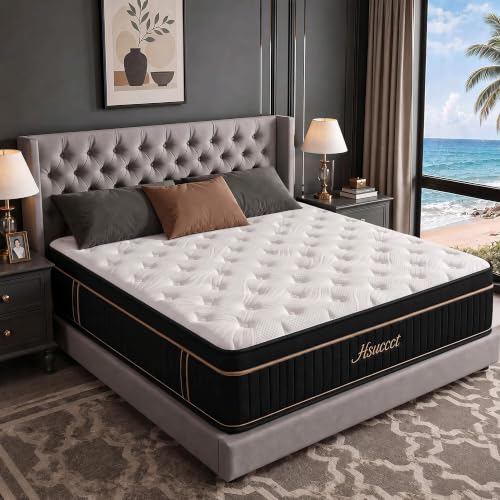 King 12 Inch Hybrid Mattress, Medium Firm, 7-Zone Pocket Coils