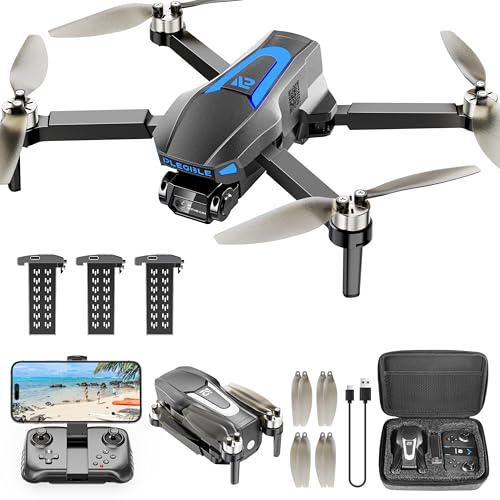 PLEGBLE 4K FPV Drone with Camera, 3 Batteries, 45 Min Flight