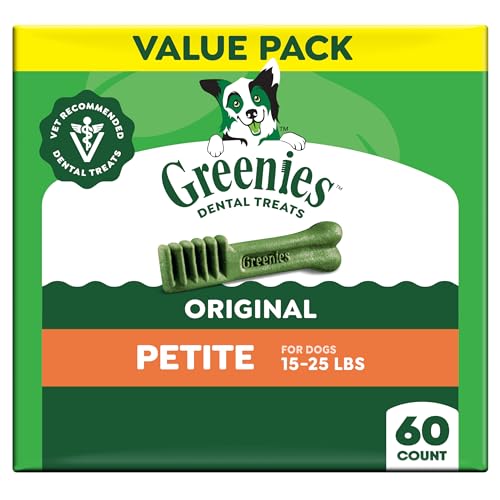 Greenies Veterinarian-Recommended Adult Dental Dog Treats Petite, 60 Count Deal on DealUpdates