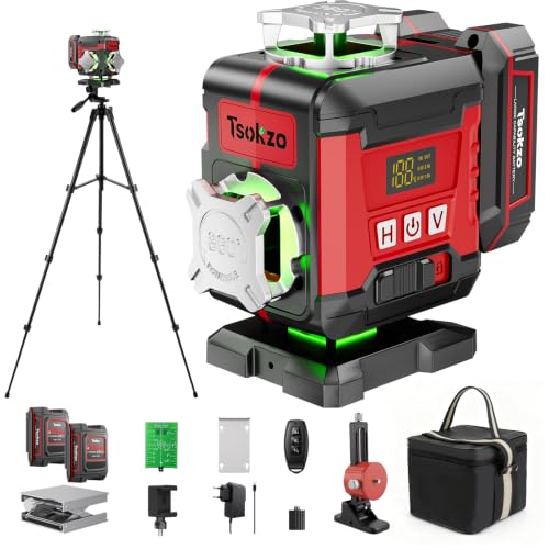 16 Lines Laser Level with Tripod, 4x360° Self Leveling, Red