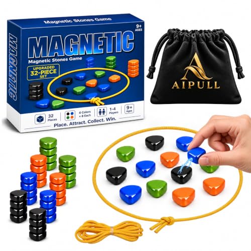 Magnetic Stones Strategy Game, 32-Piece Set for 2-4 Players