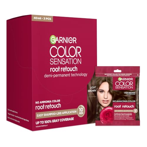 Garnier Color Sensation Root Retouch Hair Color 6.0 Light Brown, 3-Pack