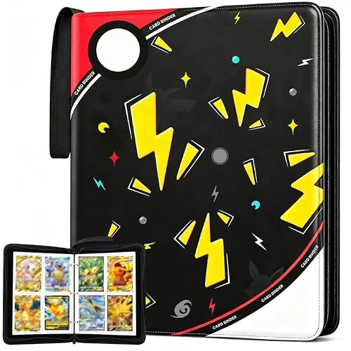 Trading Card Binder 4-Pocket, 400 Cards, 50 Sleeves - Black