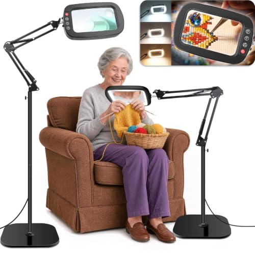 30X 10X Large Floor Magnifying Glass with Light & Stand
