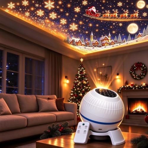 360° Rotating Christmas Projector Night Light, USB Plug-and-Play
