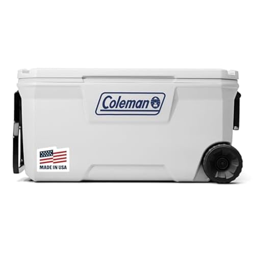 Coleman 100qt Wheeled Marine Cooler, 5-Day Ice Retention