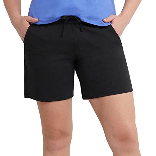 Hanes Women's Jersey Pocket Shorts with Outside Drawcord