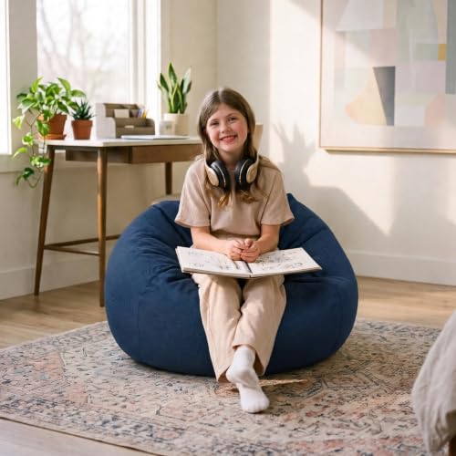 Big Joe Classic Bean Bag Chair for Kids, Cosmo Blue