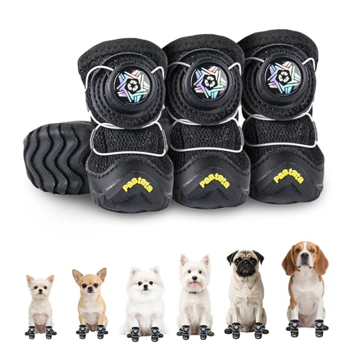 paatata Dog Shoes for Large Small Medium Dogs - Black