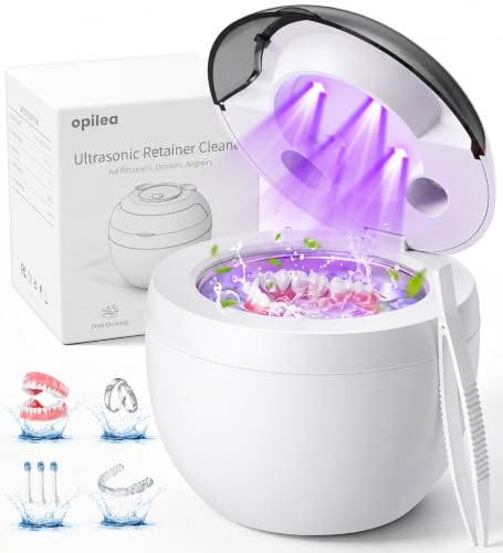 opilea Ultrasonic Retainer Cleaner Machine, 45kHz Deep Cleaning Pod