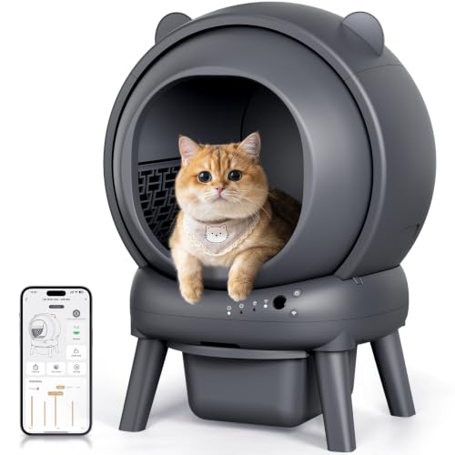 Fumoi Automatic Litter Box with App Control & Safety Sensors, Gray