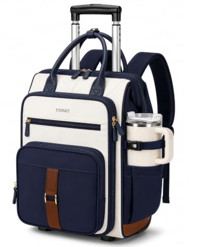 Ytonet Rolling Backpack for Women with Laptop Compartment