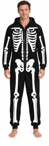 Skeleton Adult Onesie Halloween Costume - Large