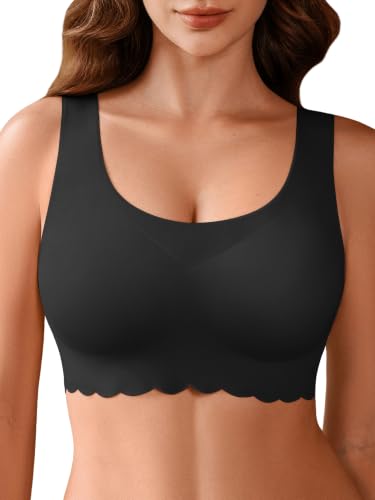 Wireless Seamless Sleep Pullover Bra Black XL