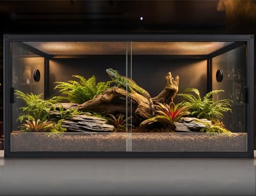 120 Gallon Reptile Tank Enclosure 4x2x2 with Sliding Glass Doors
