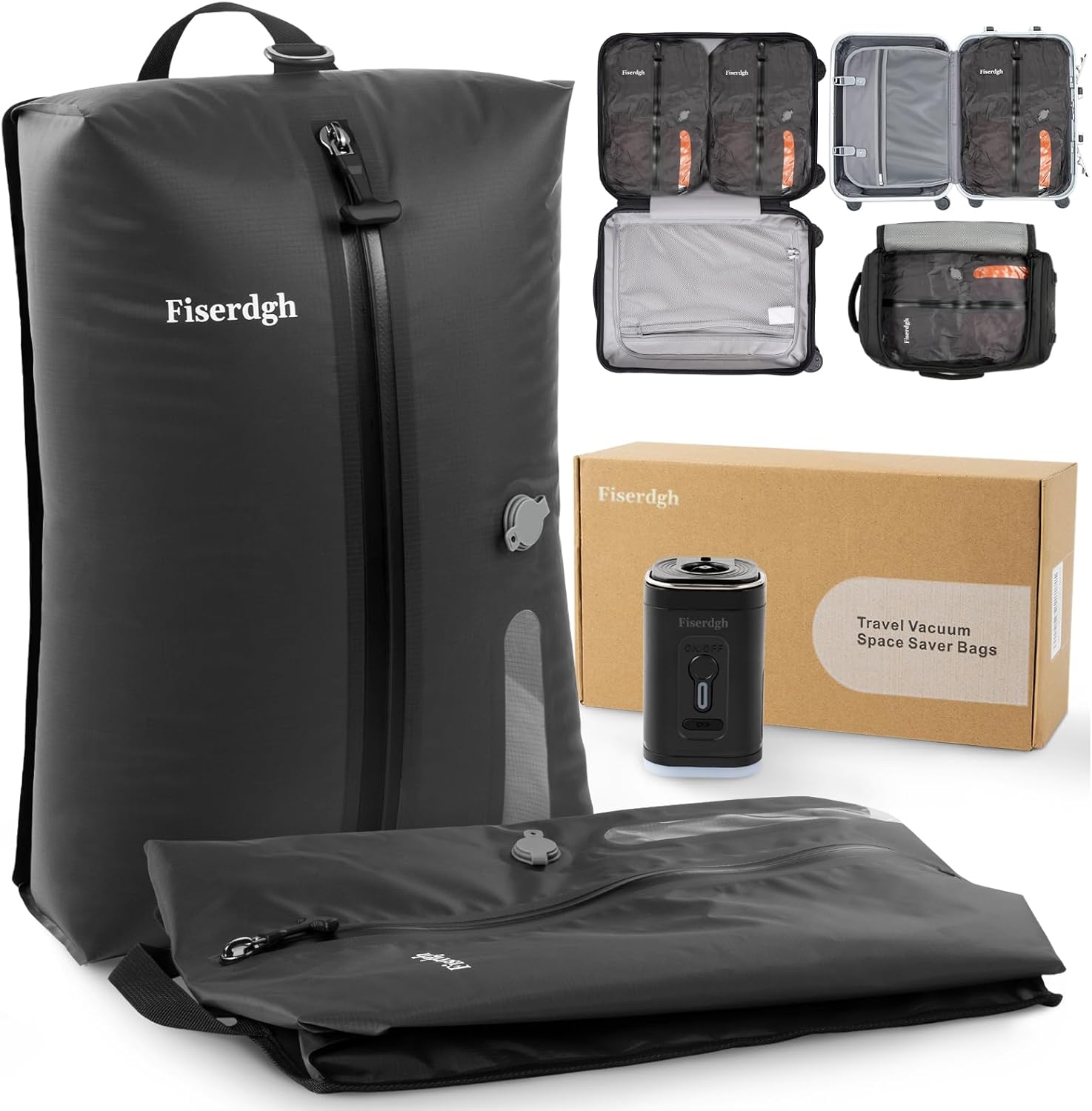 2-Pack Vacuum Bags for Travel with USB Electric Pump