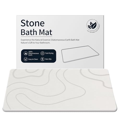 Diatomaceous Earth Bath Mat, Quick Dry White