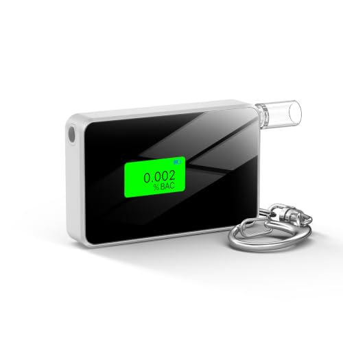 Keychain Breathalyzer with LCD Display, 10 Mouthpieces