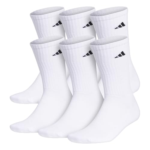 adidas Mens Athletic Cushioned Crew Socks (6 Pairs)