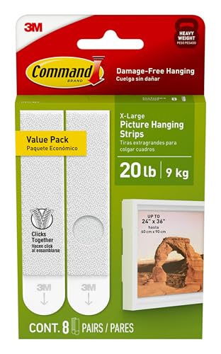 Command 20 lb XL Picture Hanging Strips, 16 Pack