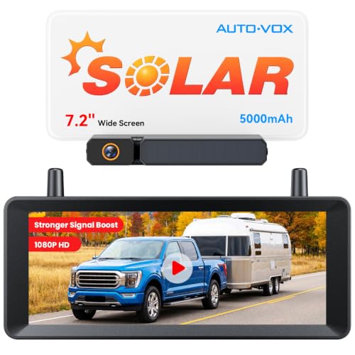 AUTO-VOX 7.2" Solar Wireless Backup Camera for Trucks