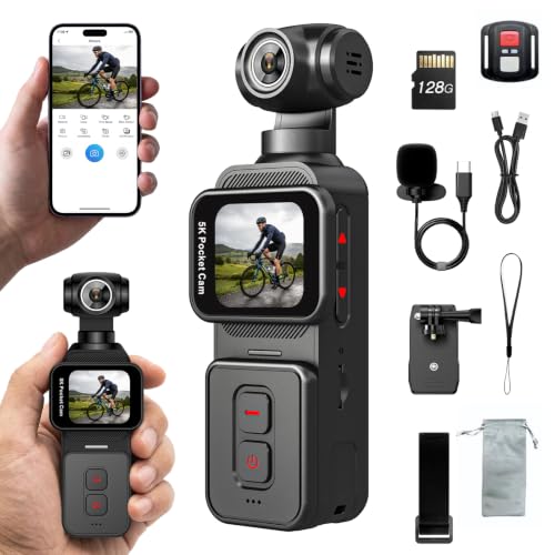 5K Vlogging Pocket Camera with AI Face Tracking & 270° Lens