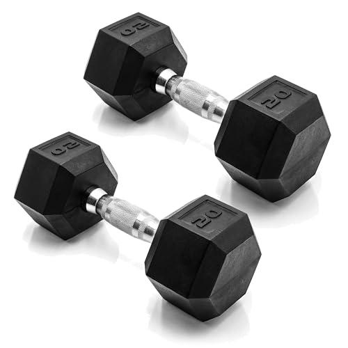CAP 20 LB Rubber Coated Hex Dumbbell Pair