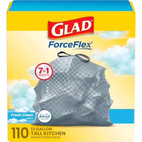 Glad Tall Kitchen Drawstring Trash Bags 13 Gallon, 110 Count Deal on DealUpdates