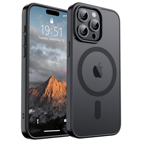 SUPFINE Magnetic iPhone 15 Pro Max Case, Black Matte