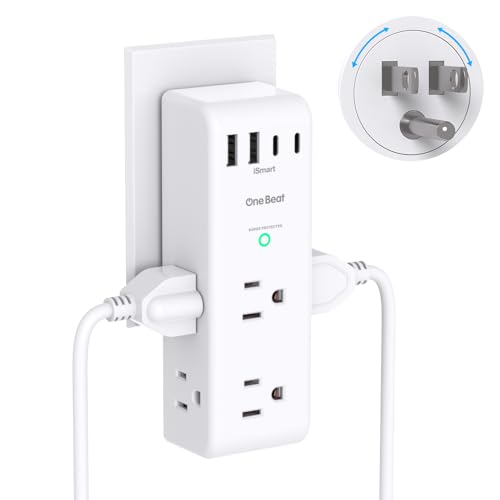 Surge Protector Outlet Extender - 6 AC Outlets, 4 USB Ports