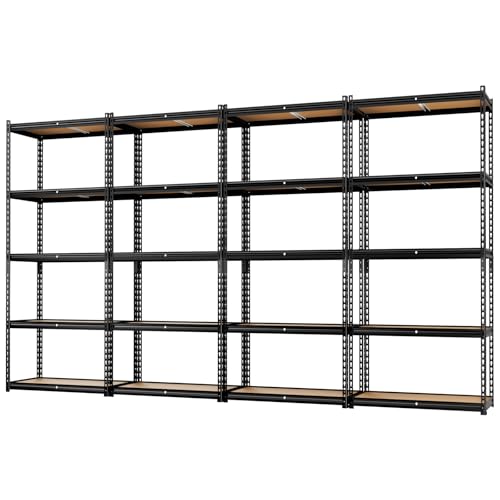 LEVELEVE 5-Tier Metal Storage Shelving Unit, 35" x 16" x 72", 4 Pack