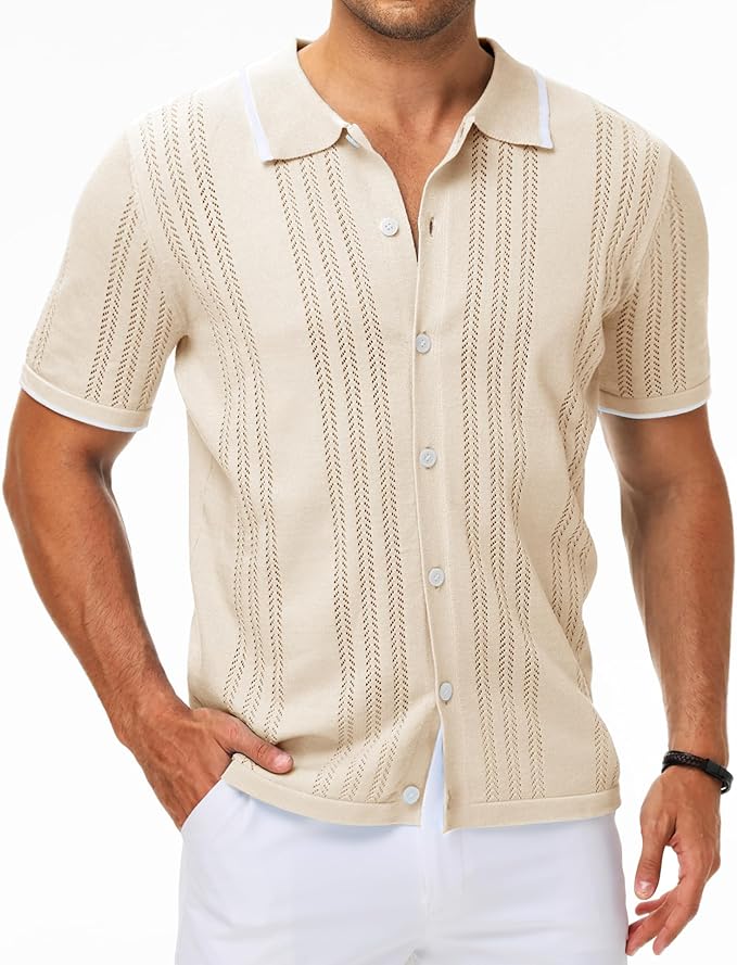 Men's Linen Short Sleeve Button Down Shirt