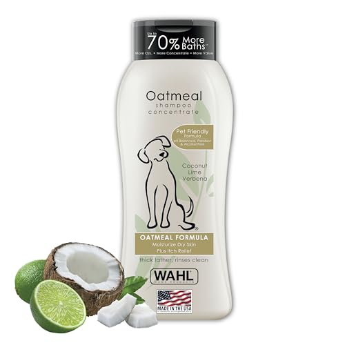 Wahl Dry Skin & Itch Relief Pet Shampoo for Dogs – Oatmeal, 24 Oz