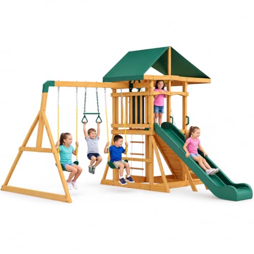 SunSwell Wooden Swing Set for Backyard
