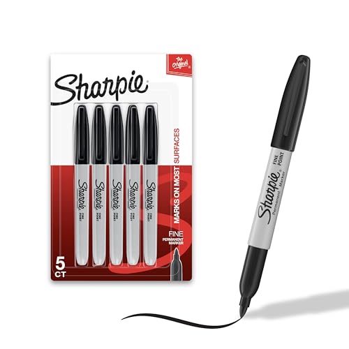 Sharpie Permanent Markers Fine Tip Black 5 Count Deal on DealUpdates