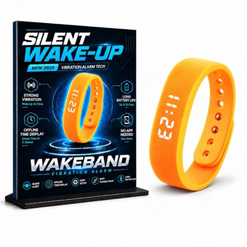 Vibrating Alarm Watch for Heavy Sleepers, Orange
