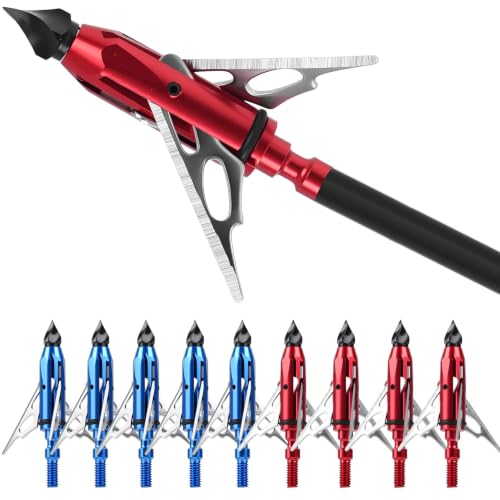 10Pk Hunting Broadhead 100 Grain 3 Blade Mechanical - Crossbow