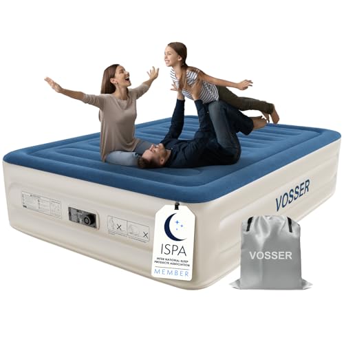 VOSSER Queen Air Mattress with Built-in Pump, 18" Raised