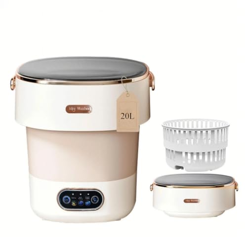 LumenOrbit Portable Washing Machine 20L Foldable Mini Washer Khaki