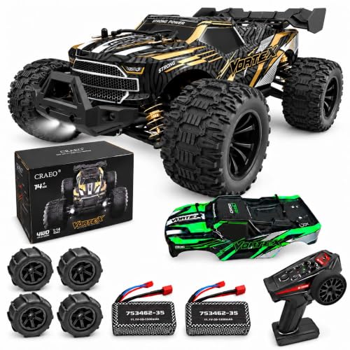 CRAEO 1:14 Brushless RC Truck, 50+ MPH 4WD Off-Road